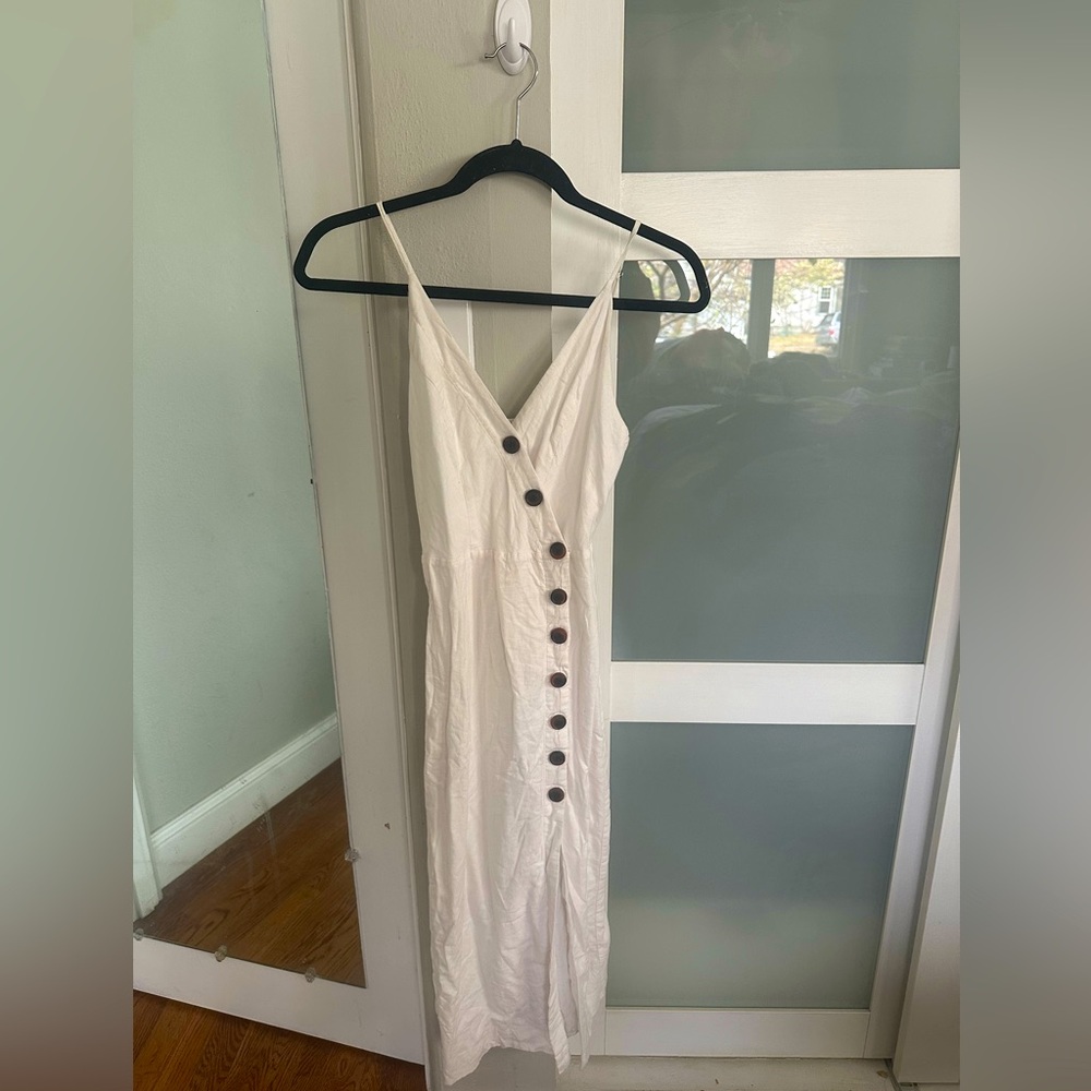 White linen dress